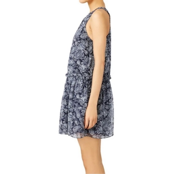 LIKELY Babydoll Dress 6 Georgette Navy White Paisley Coquette Girl Feminine - Picture 6 of 11